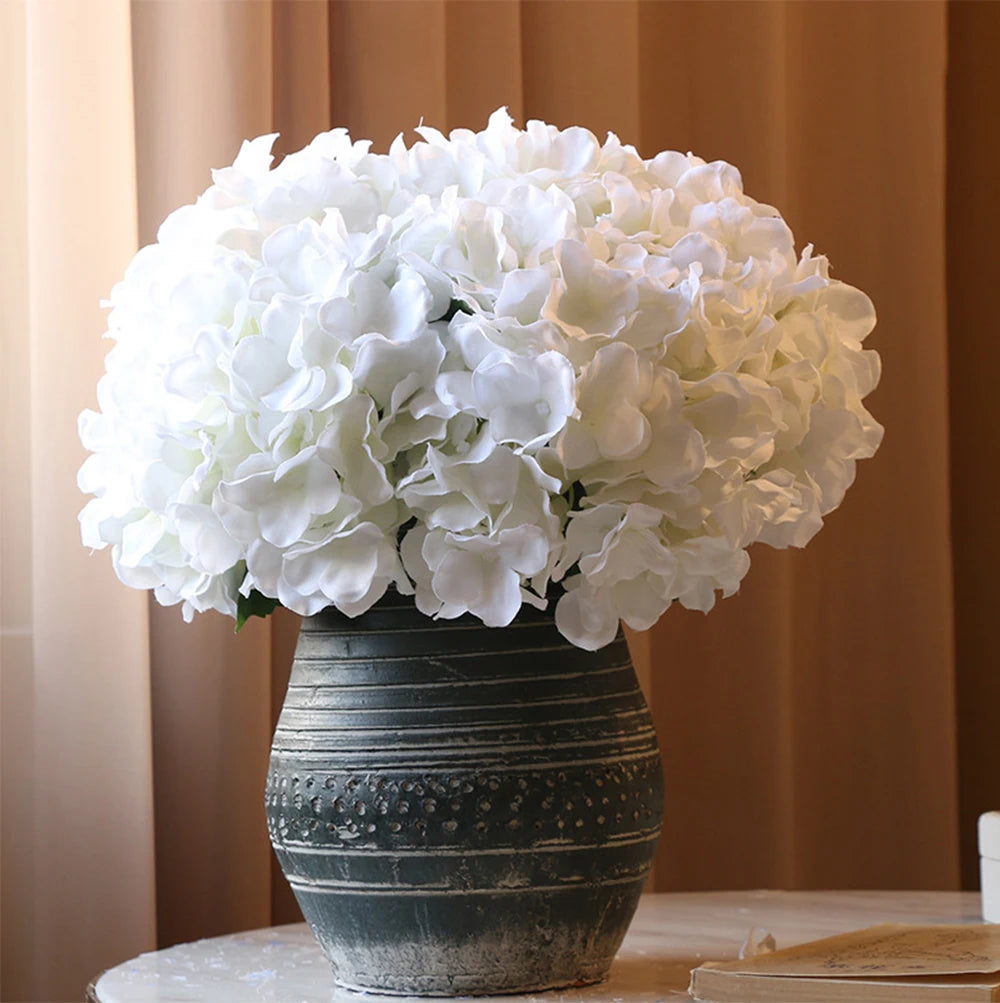 Hortensias artificiels en pot 