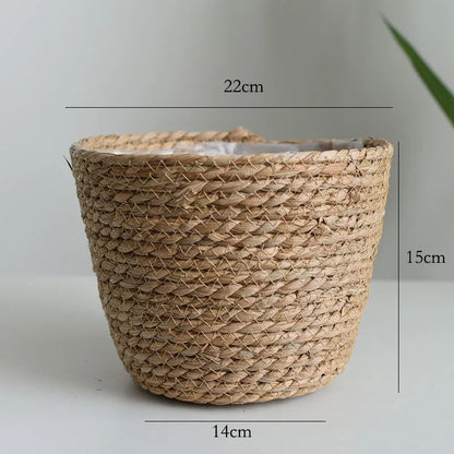 Panier tressée pour plantes synthétiques