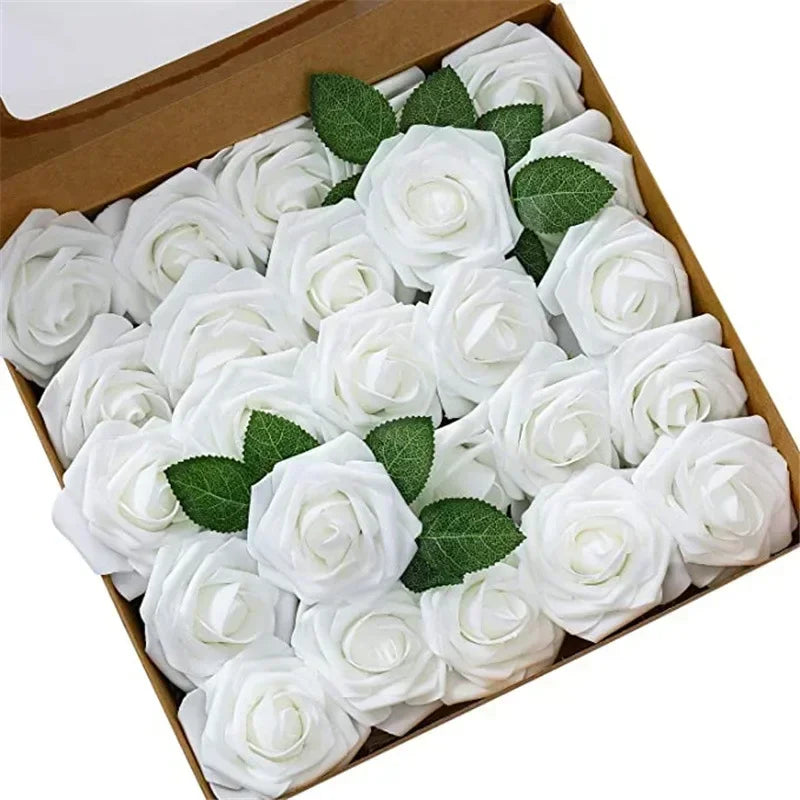 Roses artificielles blanches