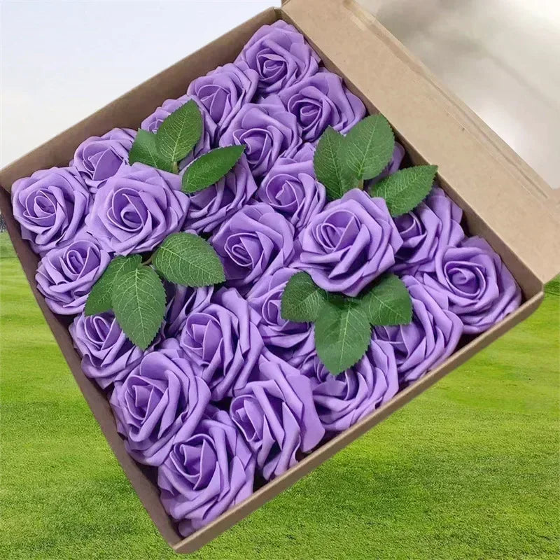 Roses artificielles violettes 