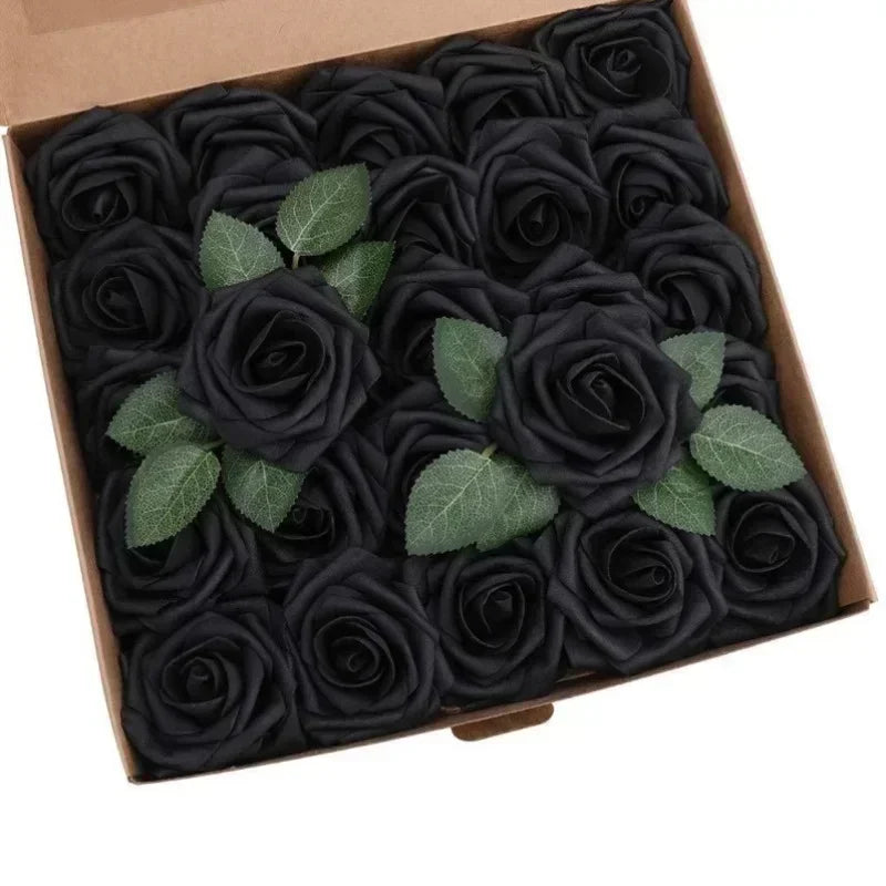 Roses artificielles noires